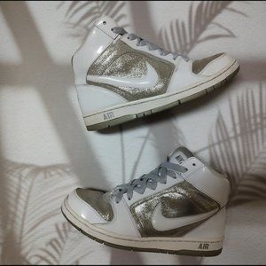 Nike Women's Air Prestige II Athletic Shoes Gray 349443-111 Lace Up High Top
